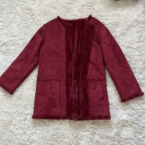 Maroon suede 70s style coat